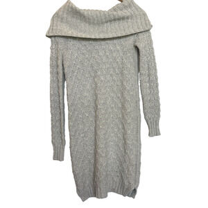 Anthropologie Sparrow Womens Cowl Neck Cable Knit Wool Sweater Dress Size XS